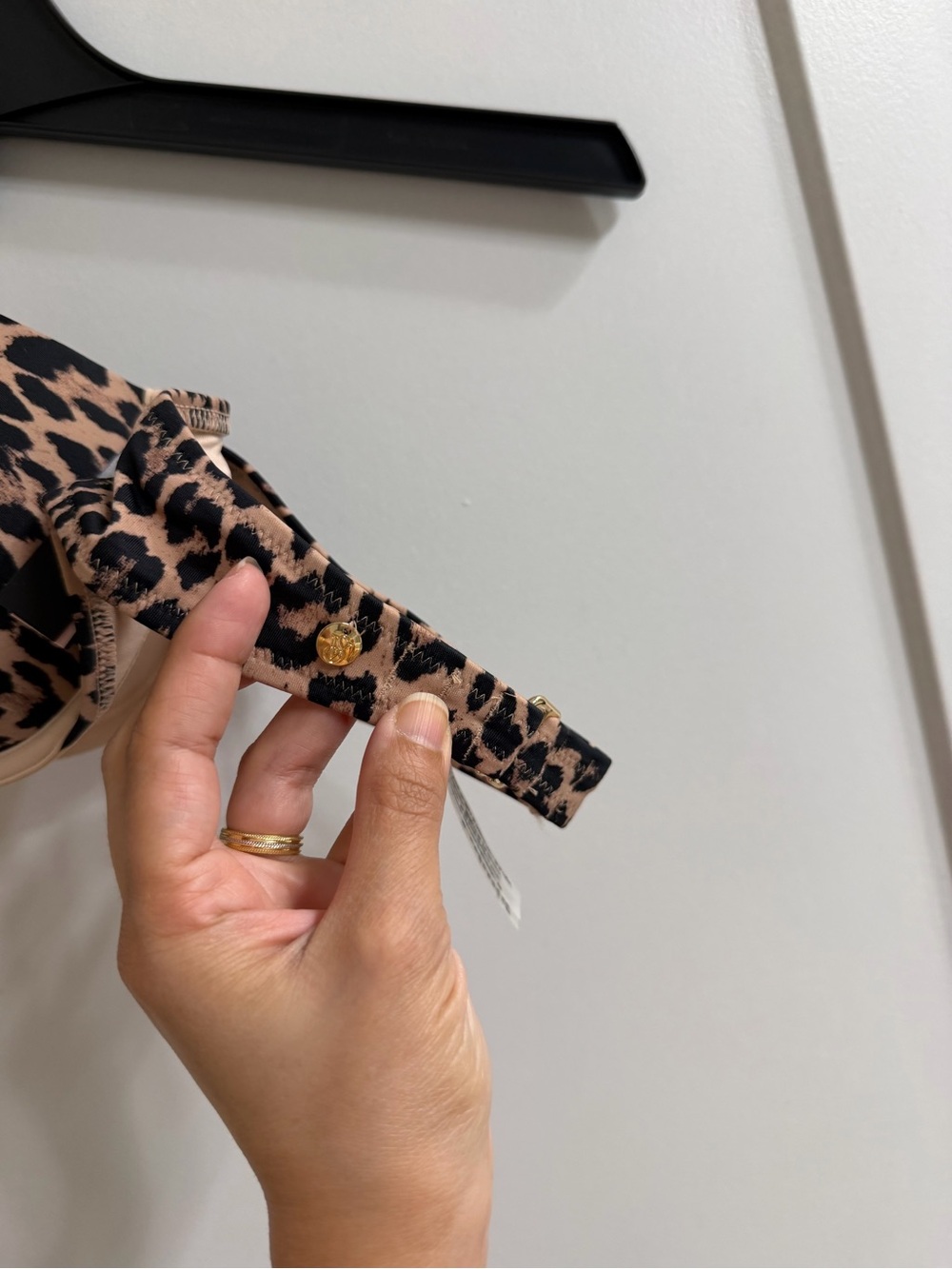 Victoria's Secret Leopard Halter Push-Up bathing top in Tan and Black - Picture 4 of 5